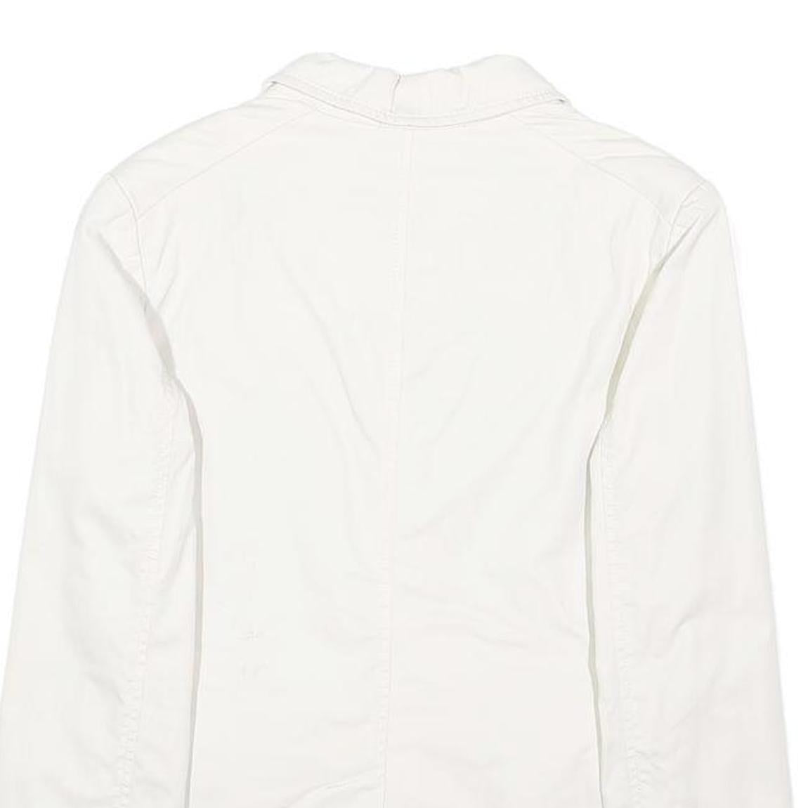 GAP Womens White Casual Jacket UK 10 Cotton Plain Button Closure Classic Fit