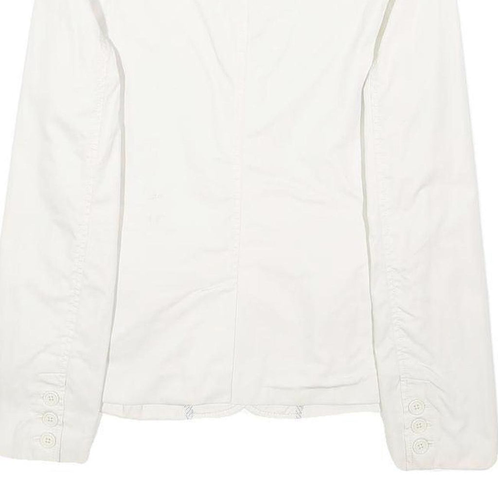 GAP Womens White Casual Jacket UK 10 Cotton Plain Button Closure Classic Fit