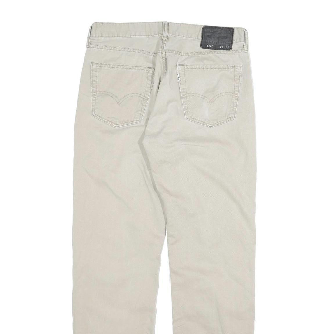 LEVI'S 514 Mens Jeans Slim Straight Denim Beige W31 L32 Classic Cotton Blend