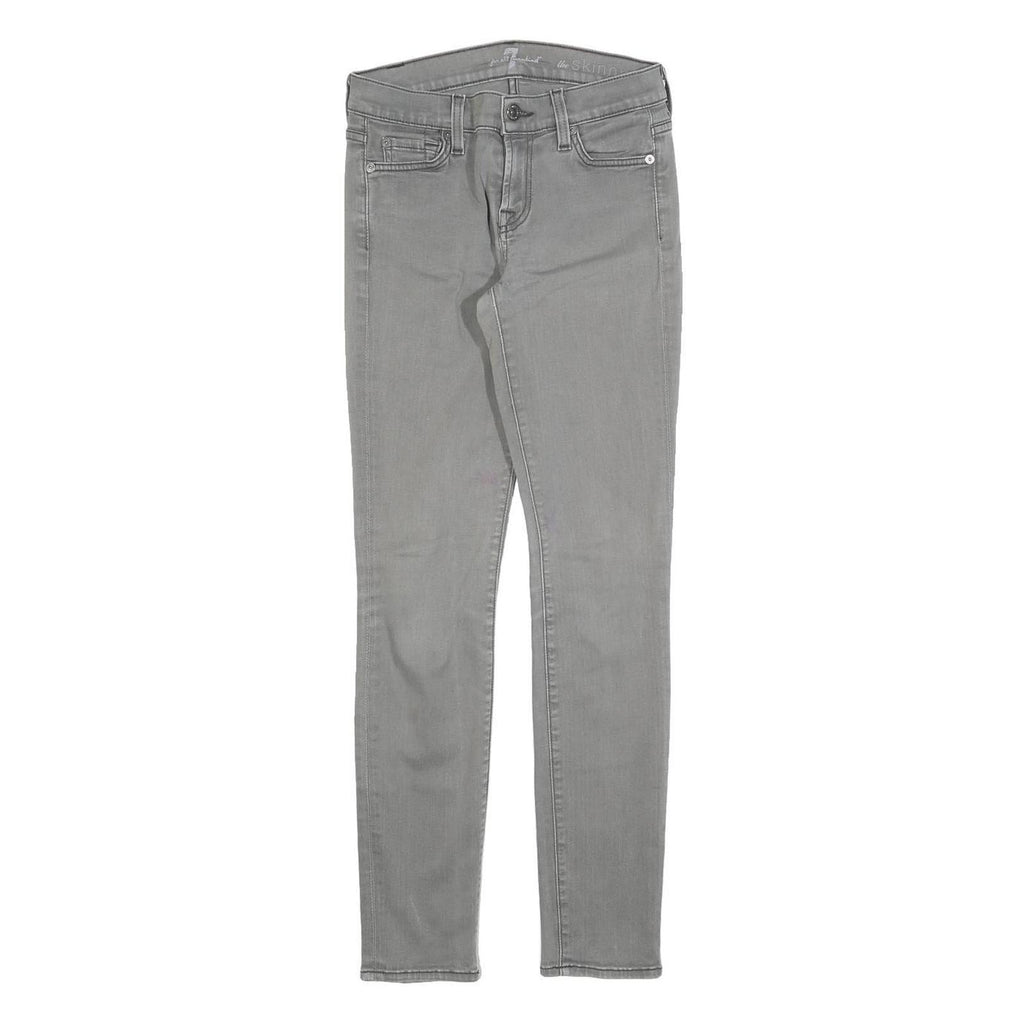 7 FOR ALL MANKIND Womens Jeans Grey Slim Skinny Denim Medium W25 L28 Stylish Zip