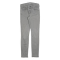 7 FOR ALL MANKIND Womens Jeans Grey Slim Skinny Denim Medium W25 L28 Stylish Zip