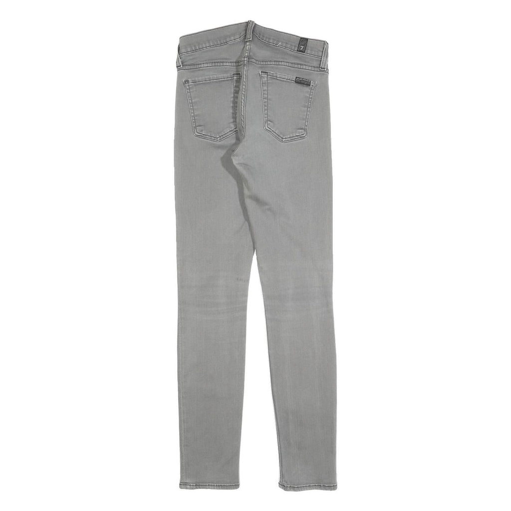 7 FOR ALL MANKIND Womens Jeans Grey Slim Skinny Denim Medium W25 L28 Stylish Zip