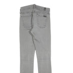 7 FOR ALL MANKIND Womens Jeans Grey Slim Skinny Denim Medium W25 L28 Stylish Zip