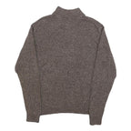 CHAPS Mens Brown Patterned Pullover Button Neck Cable Knit M Cotton Jumper