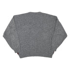 Mens Grey & Maroon Patterned Jumper Crew Neck Basic Knit L Acrylic Blend Casual