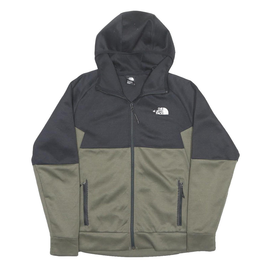 THE NORTH FACE Mens Black & Green Full Zip Hoodie L Outdoor Activewear