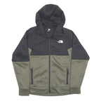 THE NORTH FACE Mens Black & Green Full Zip Hoodie L Outdoor Activewear