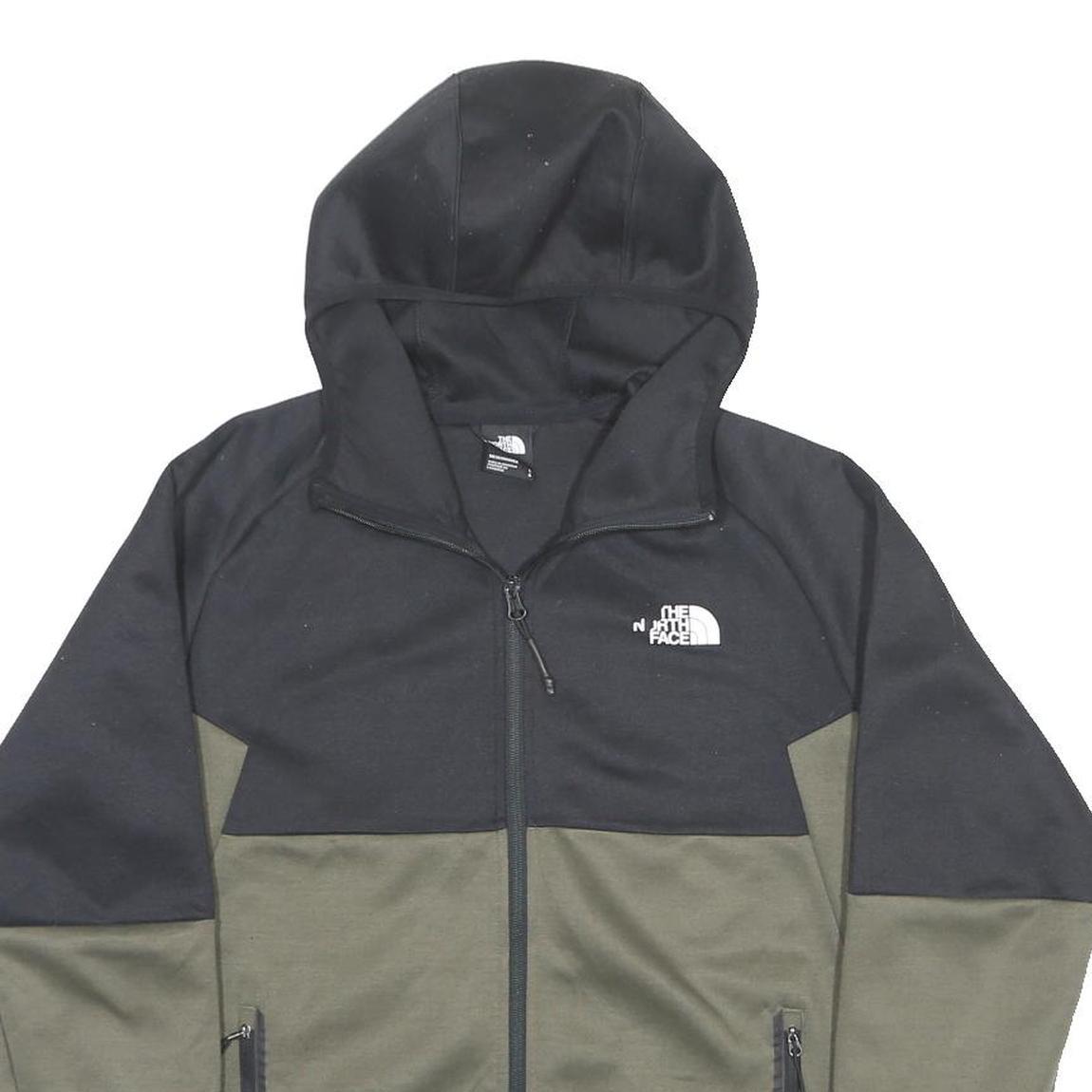THE NORTH FACE Mens Black & Green Full Zip Hoodie L Outdoor Activewear