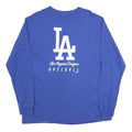 MAJESTIC Mens Blue Los Angeles Dodgers Graphic T-Shirt XL Long Sleeve Crew Neck