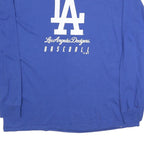 MAJESTIC Mens Blue Los Angeles Dodgers Graphic T-Shirt XL Long Sleeve Crew Neck