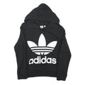ADIDAS Womens Black Hoodie UK 6 Cotton Blend Comfortable Casual Pullover