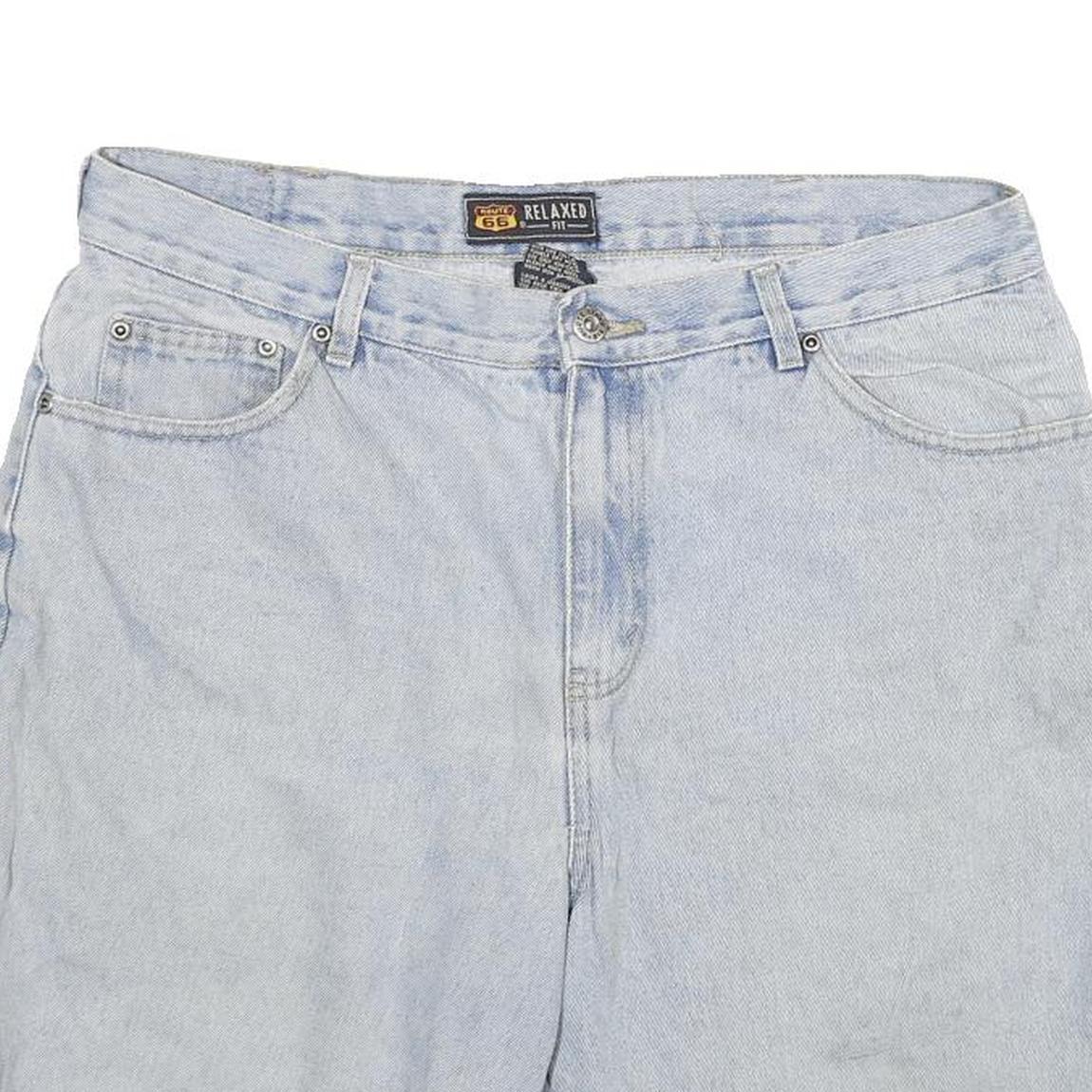 ROUTE 66 Mens Denim Blue Shorts Relaxed XL W34 Casual Cotton Blend
