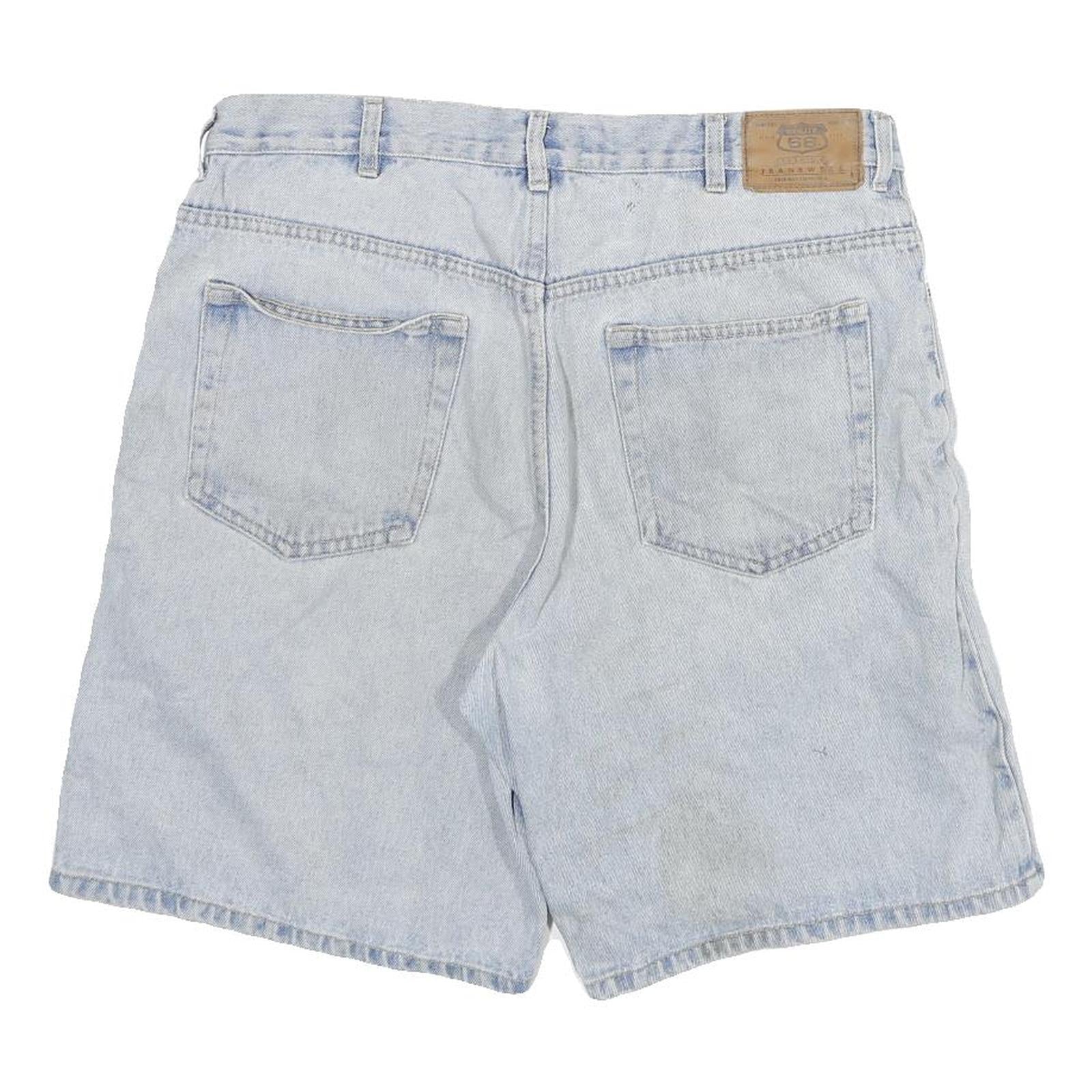 ROUTE 66 Mens Denim Blue Shorts Relaxed XL W34 Casual Cotton Blend