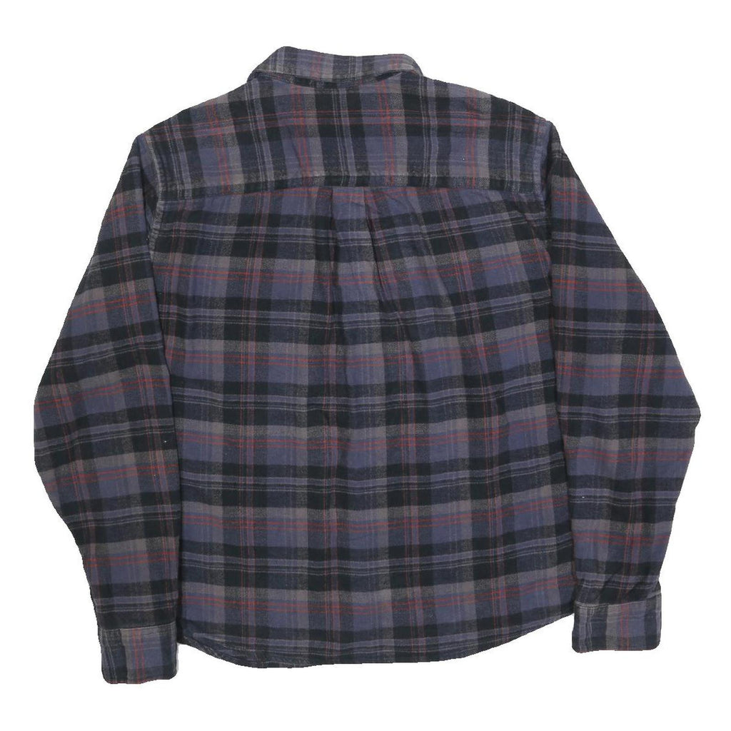 GREAT NORTHWEST Mens Blue Black & Red Checked Shirt XL Button Front Cotton Blend