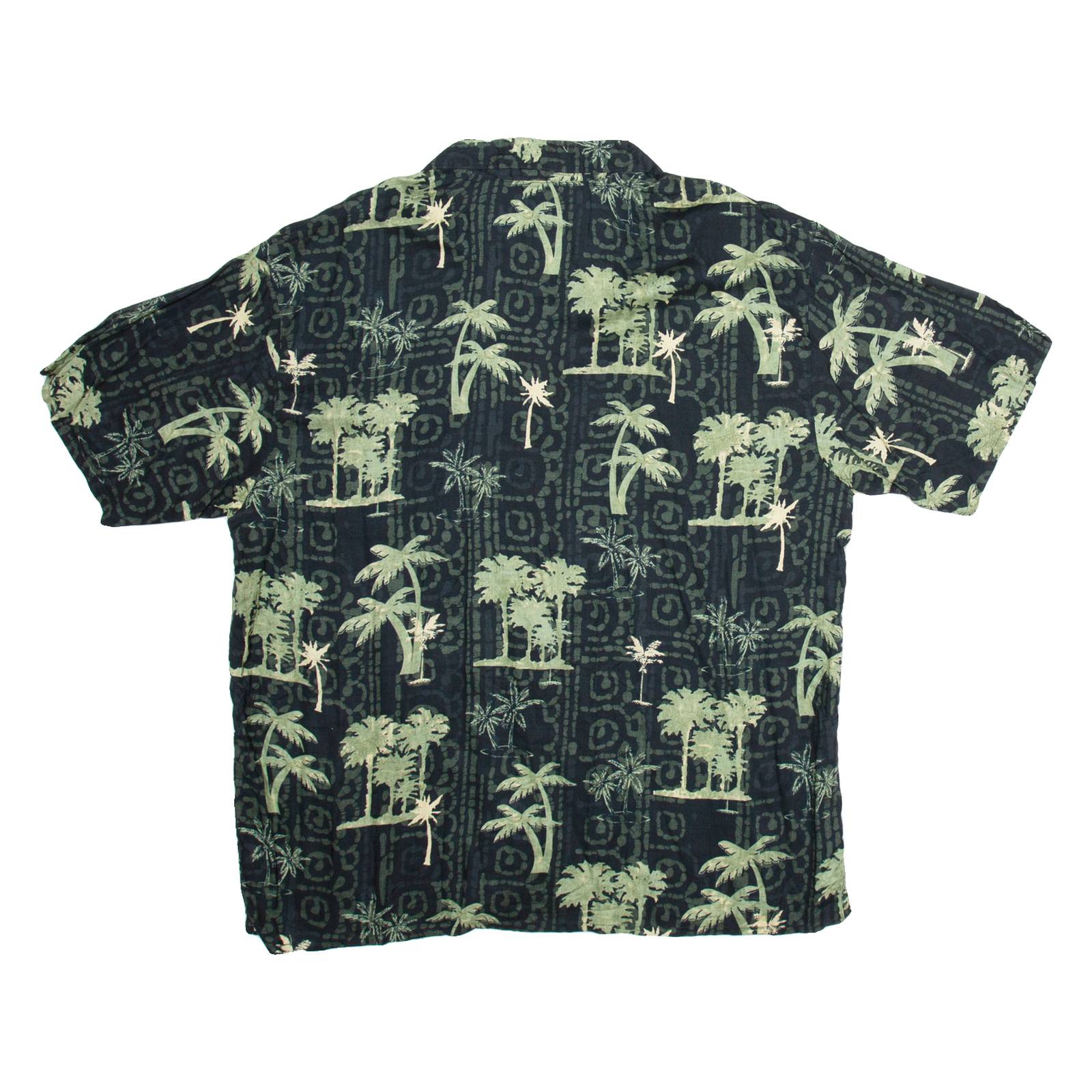 SUN CASUALS Mens Hawaiian Shirt Black Crazy Pattern XL