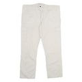 CHARLES VOGELE Mens Cotton Blend White Regular Cargo Trousers W40 L29 Casual Zip