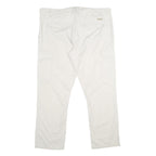 CHARLES VOGELE Mens Cotton Blend White Regular Cargo Trousers W40 L29 Casual Zip