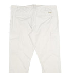 CHARLES VOGELE Mens Cotton Blend White Regular Cargo Trousers W40 L29 Casual Zip