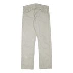 LEVI'S Mens Cotton Blend Beige Regular Straight Trousers W33 L30 Casual Zip
