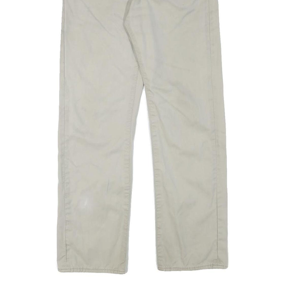 LEVI'S Mens Cotton Blend Beige Regular Straight Trousers W33 L30 Casual Zip