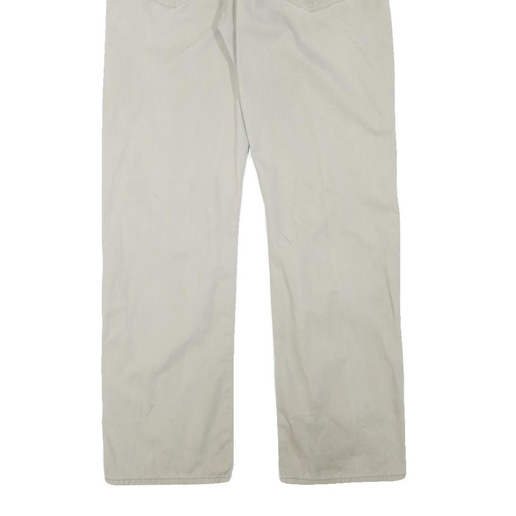 LEVI'S Mens Cotton Blend Beige Regular Straight Trousers W33 L30 Casual Zip