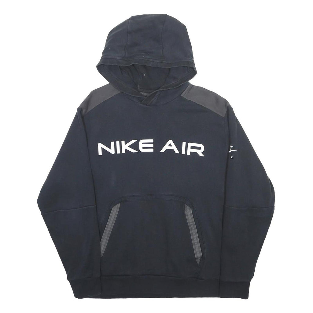 NIKE Mens Black Pullover Hoodie L Nike Air Logo Sweatshirt