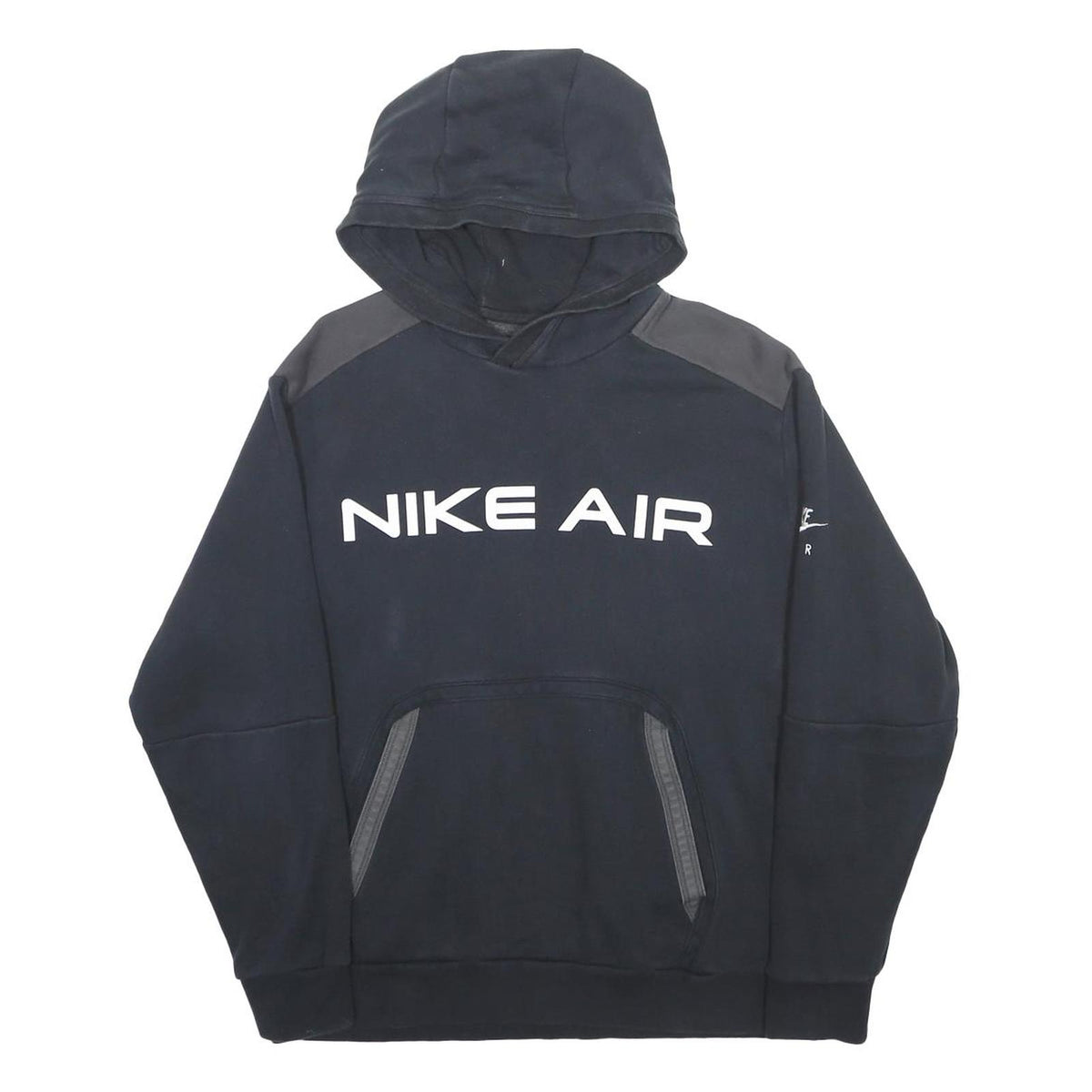NIKE Mens Black Pullover Hoodie L Nike Air Logo Sweatshirt