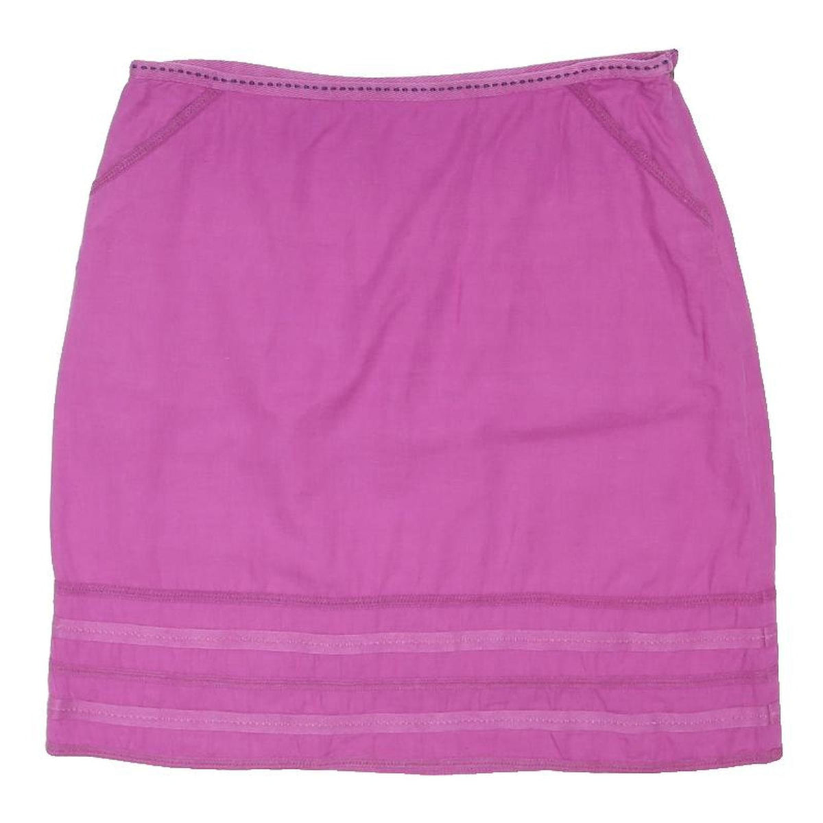 WHITE STUFF Womens Pink Cotton Blend Straight Knee Length Skirt UK 12 Casual