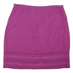 WHITE STUFF Womens Pink Cotton Blend Straight Knee Length Skirt UK 12 Casual