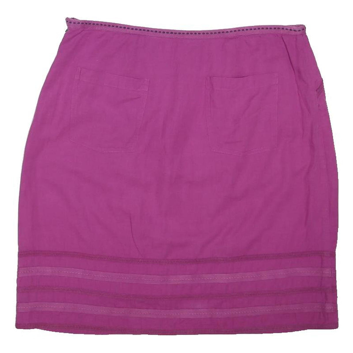 WHITE STUFF Womens Pink Cotton Blend Straight Knee Length Skirt UK 12 Casual