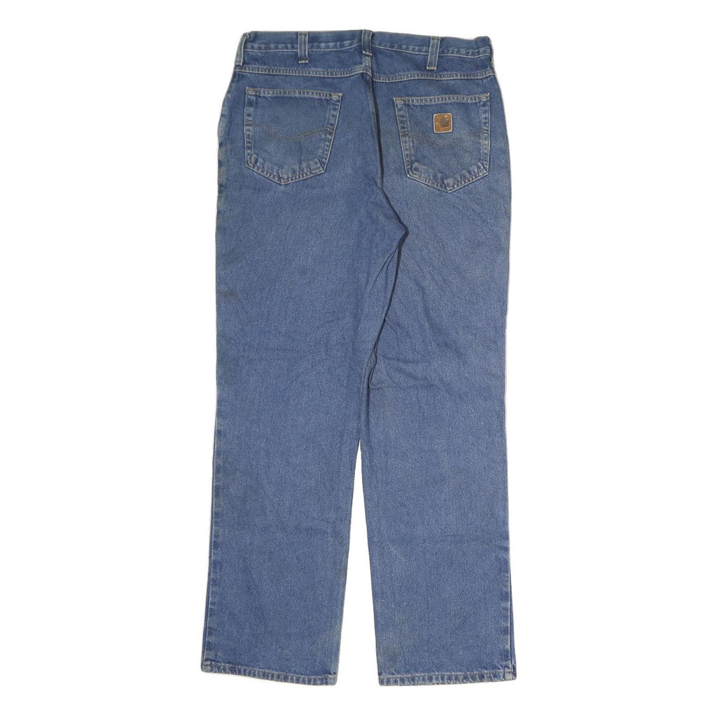 CARHARTT Mens Jeans Blue Regular Straight Denim Medium W34 L29 Workwear Zip