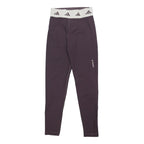 ADIDAS Womens Leggings Purple & White Slim Skinny S W22 L23 Techfit Performance