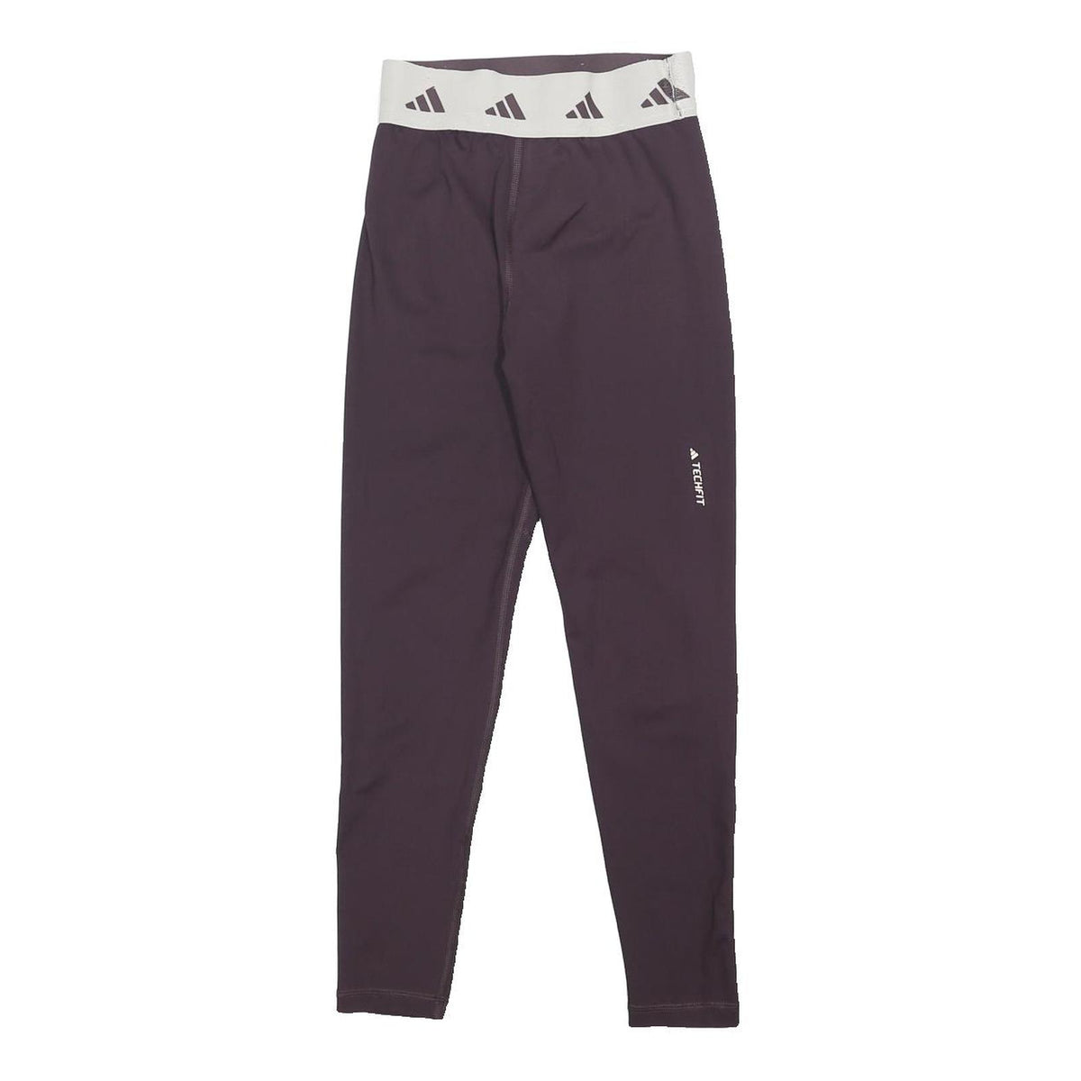 ADIDAS Womens Leggings Purple & White Slim Skinny S W22 L23 Techfit Performance