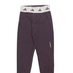 ADIDAS Womens Leggings Purple & White Slim Skinny S W22 L23 Techfit Performance