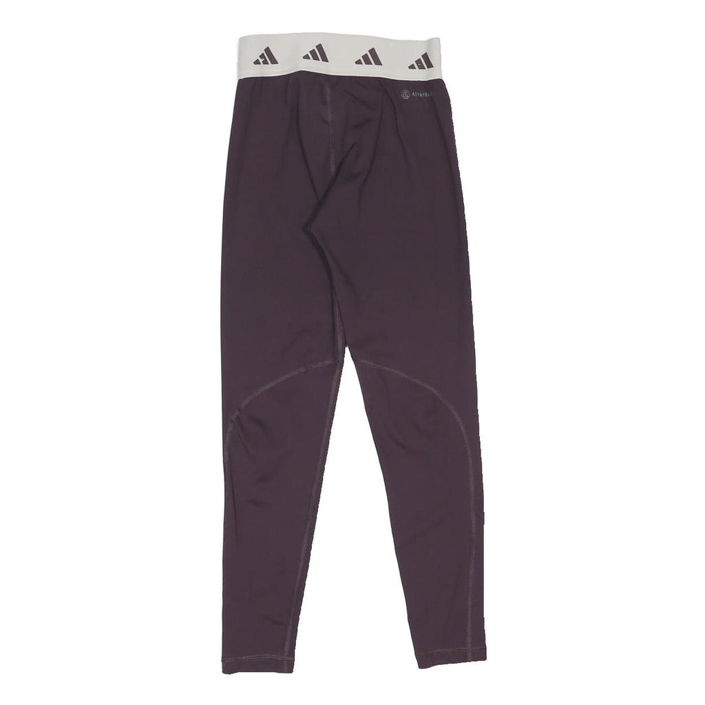 ADIDAS Womens Leggings Purple & White Slim Skinny S W22 L23 Techfit Performance