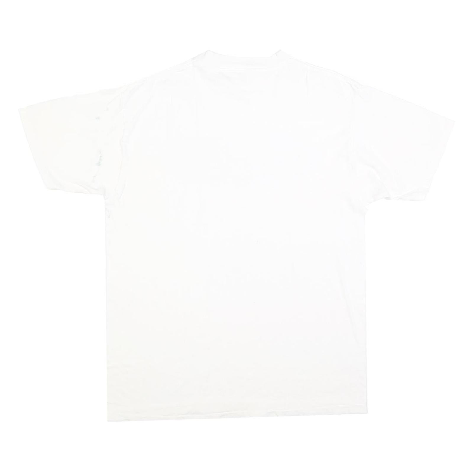 ONEITA Mens White & Beige San Antonio Graphic T-Shirt L Short Sleeve Crew Neck