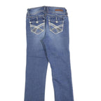 WALL FLOWER Womens Blue Regular Bootcut Denim Medium W24 L30 Stylish Zip Jeans