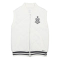 ADIDAS Womens White Quilted Sleeveless Cotton Jacket S Zip Casual Sports