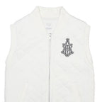 ADIDAS Womens White Quilted Sleeveless Cotton Jacket S Zip Casual Sports