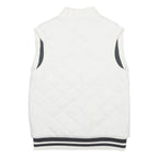 ADIDAS Womens White Quilted Sleeveless Cotton Jacket S Zip Casual Sports