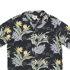 MD FASHION Mens Black & Yellow Hawaiian Shirt XL Rayon Floral Short Sleeve