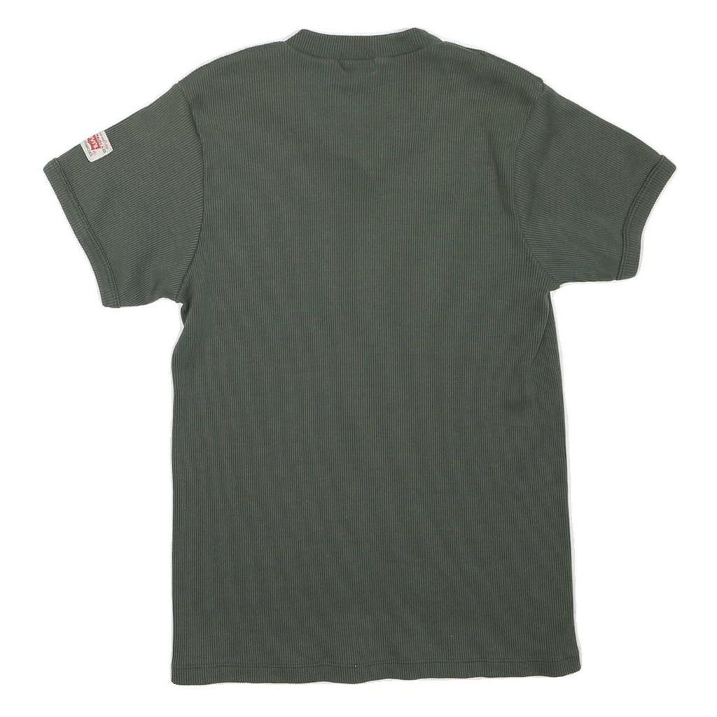 LEVI'S Womens Green S Short Sleeve V-Neck Cotton Blend T-Shirt Casual