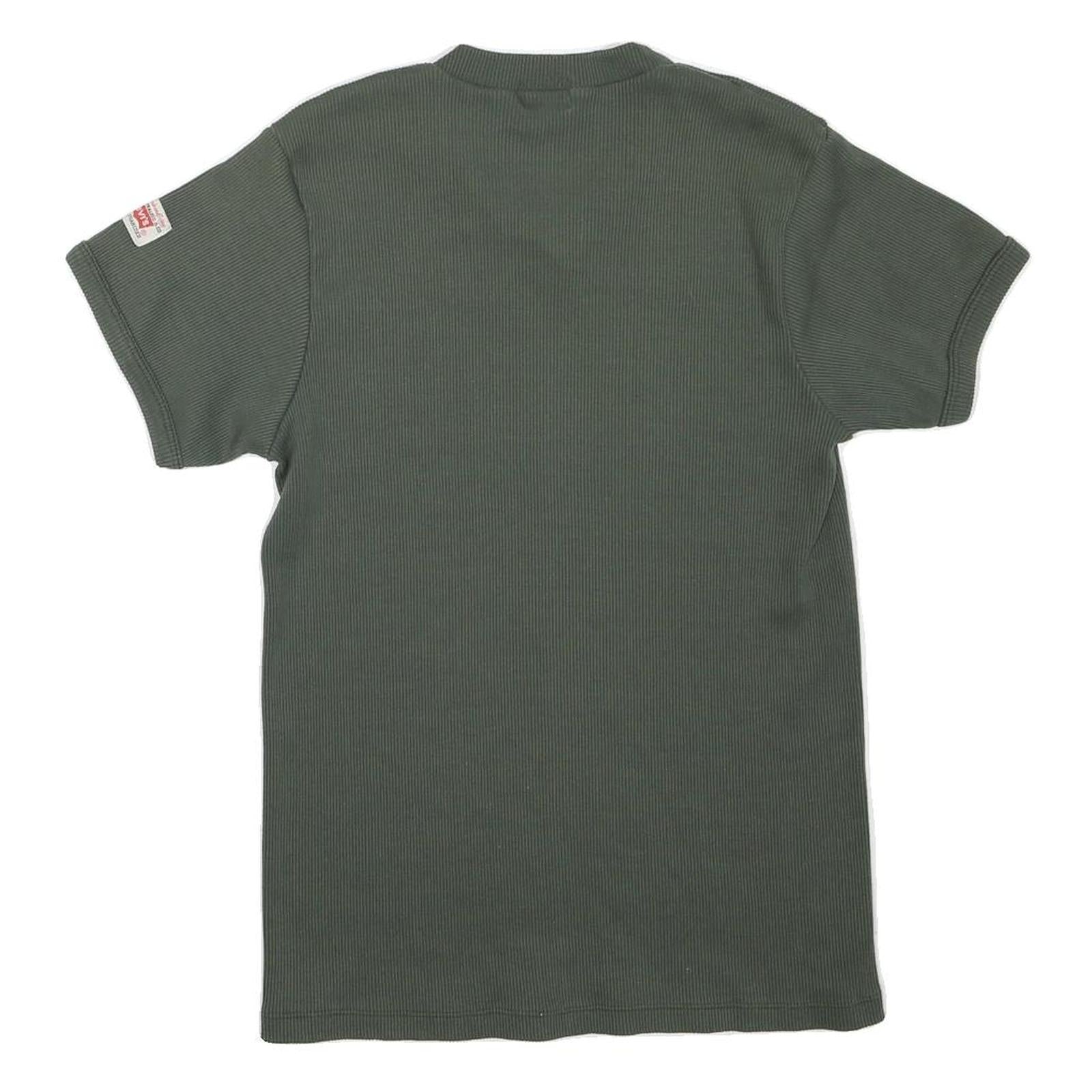 LEVI'S Womens Green S Short Sleeve V-Neck Cotton Blend T-Shirt Casual