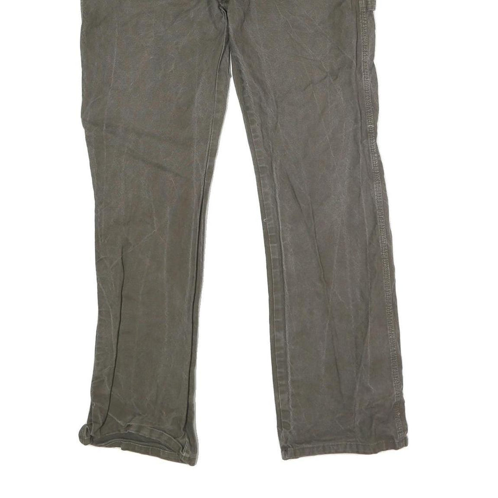 DICKIES Mens Cotton Blend Regular Fit Brown Trousers W38 L33 Workwear Utility