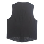 Womens Printed Waistcoat Black V-Neck Sleeveless Striped XL