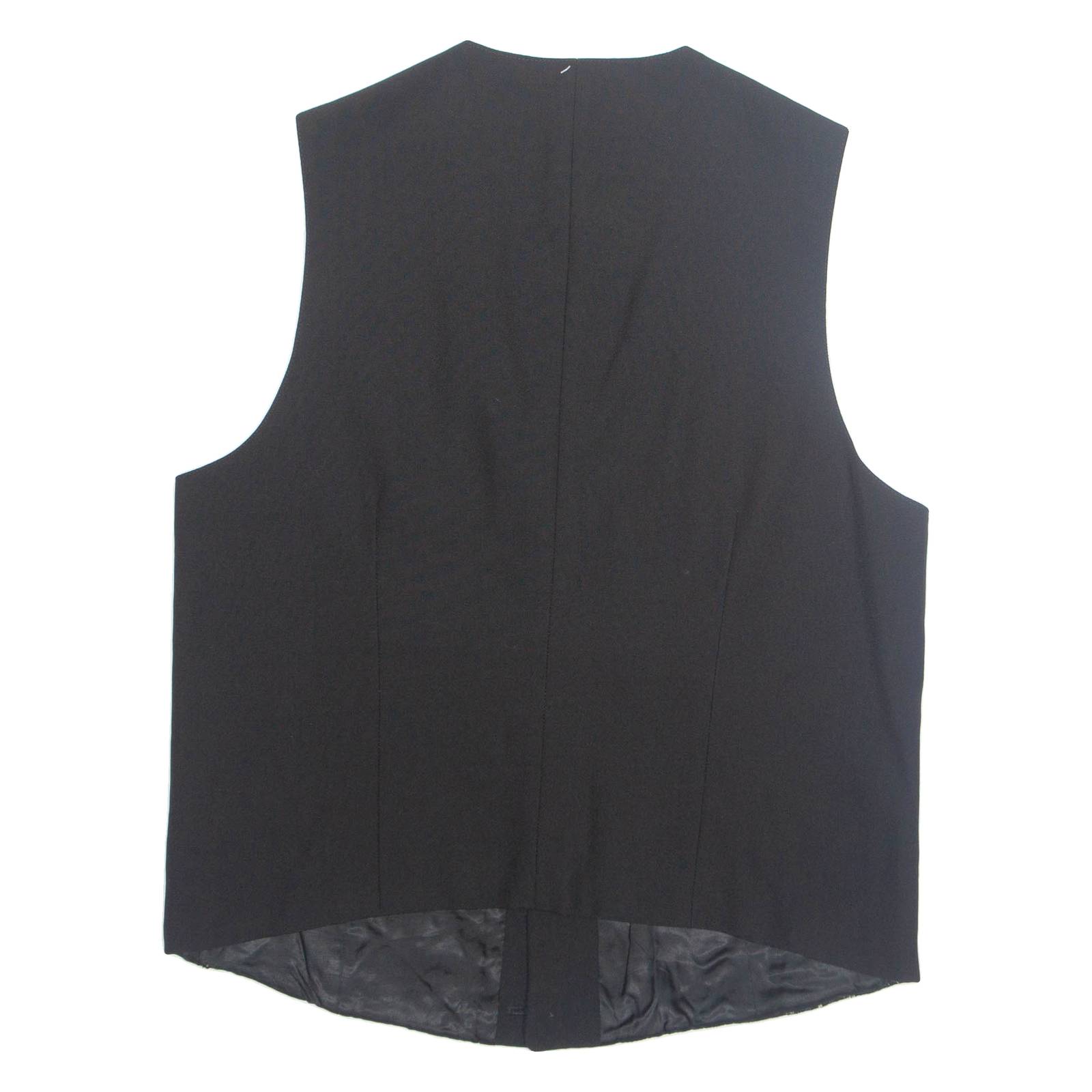 Womens Printed Waistcoat Black V-Neck Sleeveless Striped XL