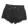 LEVI'S Womens Black Denim Cut-Off Shorts M W30 Distressed Casual Summer