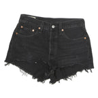 LEVI'S Womens Black Denim Cut-Off Shorts M W30 Distressed Casual Summer
