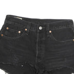 LEVI'S Womens Black Denim Cut-Off Shorts M W30 Distressed Casual Summer