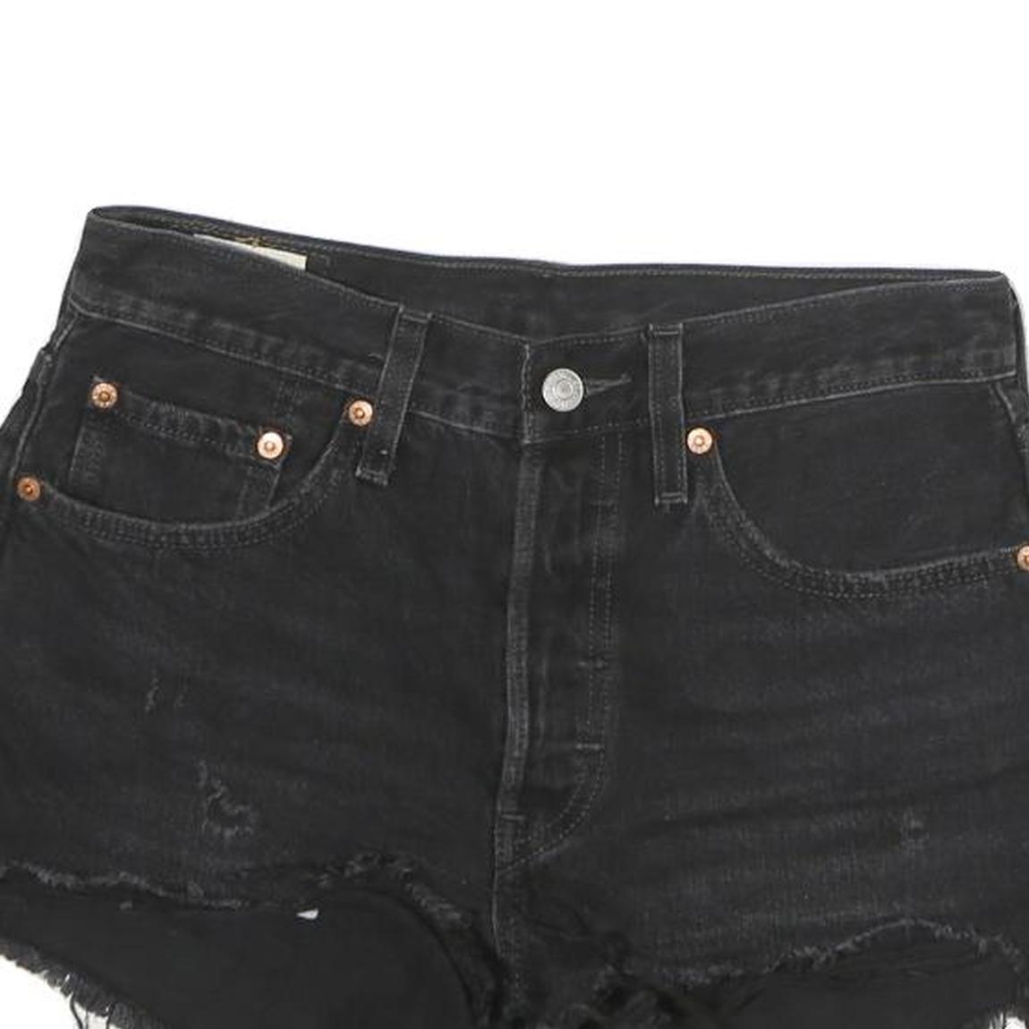 LEVI'S Womens Black Denim Cut-Off Shorts M W30 Distressed Casual Summer